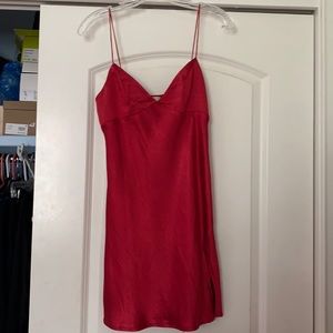 HELLO MOLLY RED SLIP DRESS MINI WITH HIGH SLIT AU SIZE 10 US 4